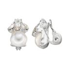 Napier Simulated Pearl Cluster Clip On Earrings, Women's, Silver