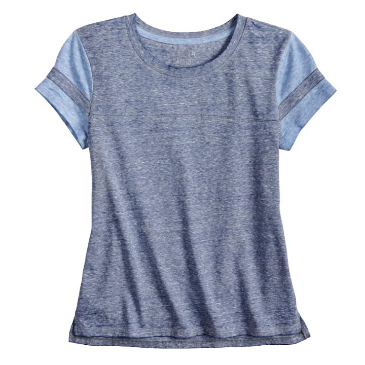 Girls 7-16 & Plus Size So&reg; Basic Varsity Tee, Size: 7-8, Med Blue