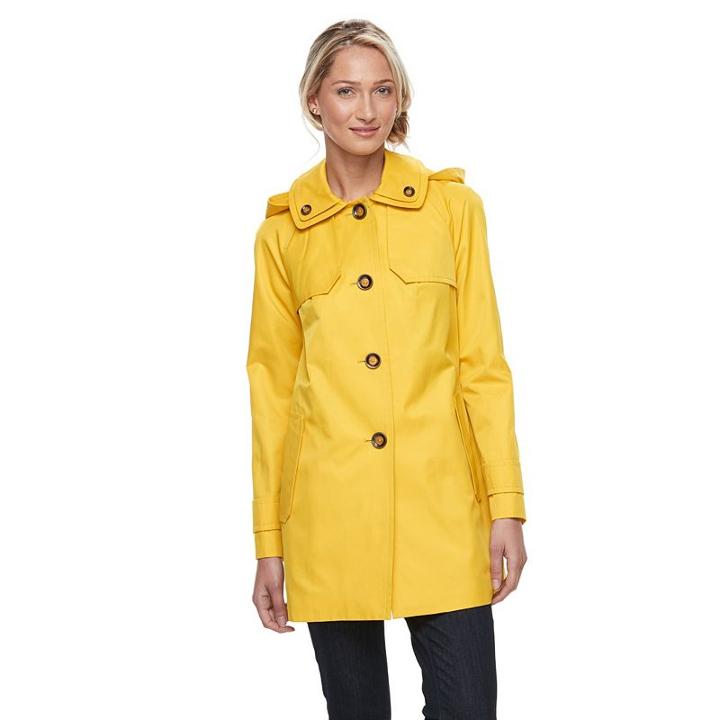 Women's Towne By London Fog Button-down Jacket, Size: Xl, Gold