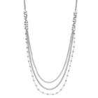 Beaded Long Nickel Free Swag Necklace, Women's, Silver
