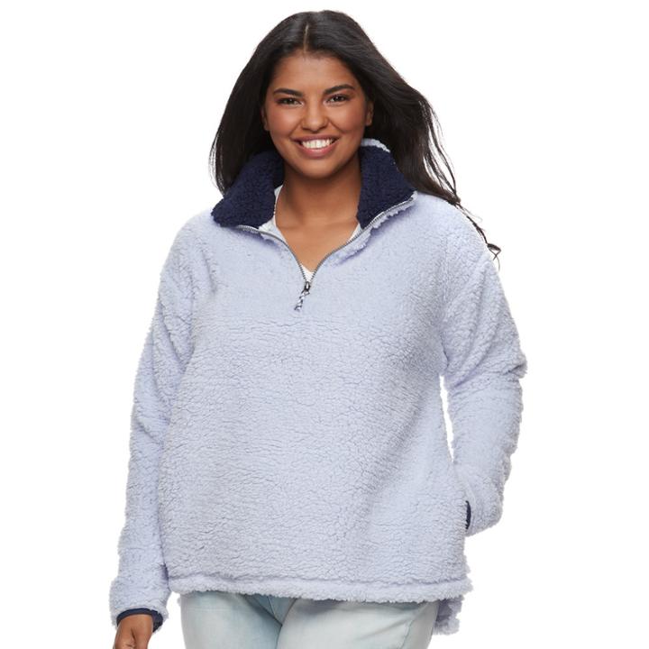 Juniors' Plus Size So&reg; Perfectly Soft Sherpa Sweatshirt, Teens, Size: 2xl, Lt Purple
