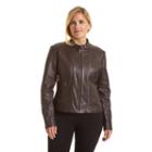 Plus Size Excelled Leather Scuba Jacket, Women's, Size: 3xl, Brown