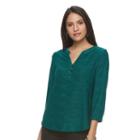 Women's Dana Buchman Jacquard Blouse, Size: Large, Dark Green