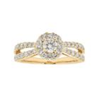 14k Gold 1 Carat T.w. Igl Certified Diamond Halo Engagement Ring, Women's, Size: 8, White