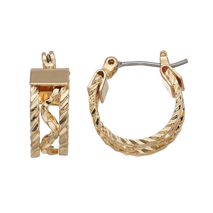 Napier Wavy Hoop Earrings, Women's, Gold