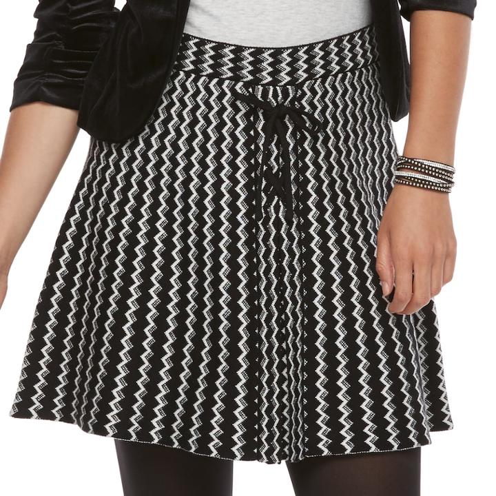 Juniors' Candies&reg; A-line Lace-up Skirt, Teens, Size: Large, Black