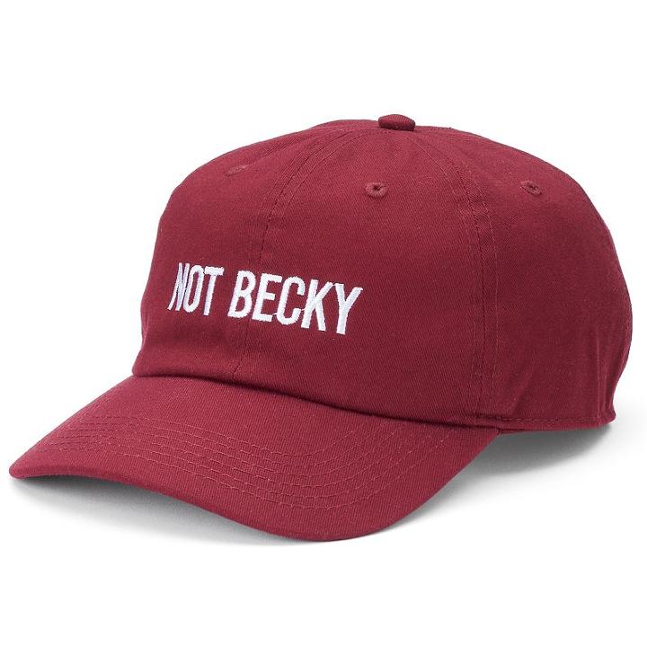 Women's David & Young Not Becky Denim Baseball Cap, Dark Red