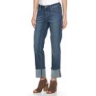 Women's Earl Jean Cuffed Straight-leg Jeans, Size: 10, Dark Blue
