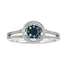 Sterling Silver 1/10-ct. T.w. Blue Diamond Cluster Ring, Women's, Size: 6
