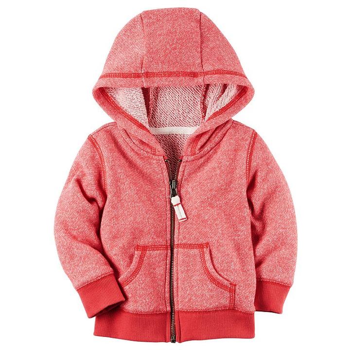 Baby Boy Carter's French Terry Zip-front Hoodie, Size: 24 Months, Red