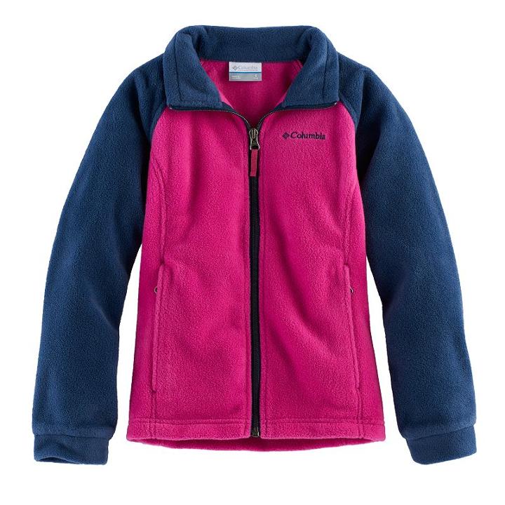 Girls 4-18 Columbia Three Lakes Lightweight Fleece Jacket, Size: 6-6x, Light Pink