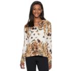 Women's Cathy Daniels Embellished Floral Cardigan Sweater, Size: Small, Yellow Flowers