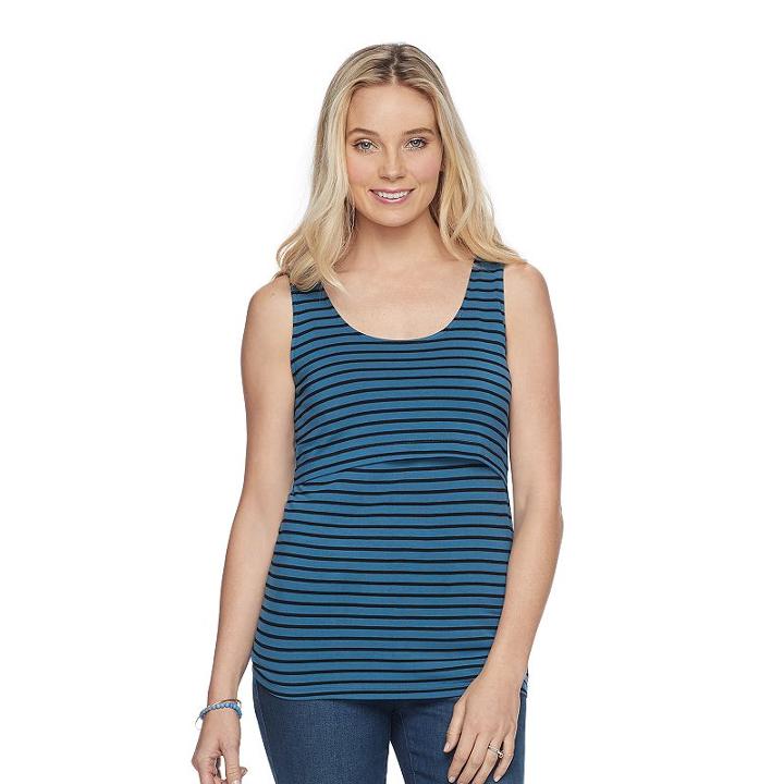 Maternity A:glow Popover Nursing Tank, Women's, Size: L-mat, Blue