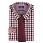 Men's Nick Dunn Modern-fit Patterned Easy-care Spread-collar Dress Shirt & Tie Set, Size: S 32-33, Red