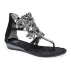 Muk Luks Athena Women's Wedge Sandals, Girl's, Size: 7, Black