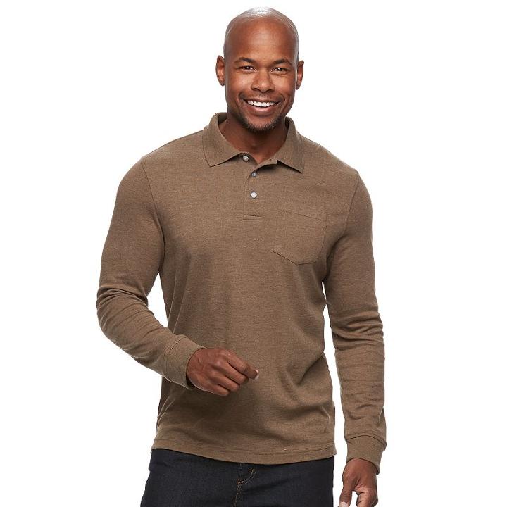 Men's Croft & Barrow&reg; Classic-fit Stretch Interlock Polo, Size: Xxl, Dark Brown