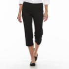 Women's Croft & Barrow&reg; Polished Pull-on Capris, Size: 12, Black