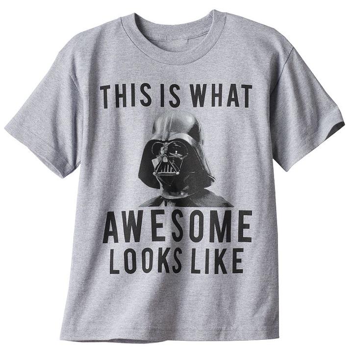 Boys 8-20 Star Wars Darth Vader Awesome Looks Like Tee, Boy's, Size: Medium, Light Grey