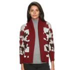 Women's Woolrich Harvest Southwest Open-front Cardigan, Size: Xl, Drk Purple