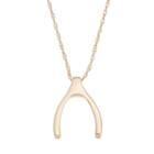 Itsy Bitsy 10k Gold Wishbone Pendant Necklace, Women's, Size: 17