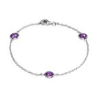 Sterling Silver Amethyst Bracelet, Women's, Size: 7, Purple