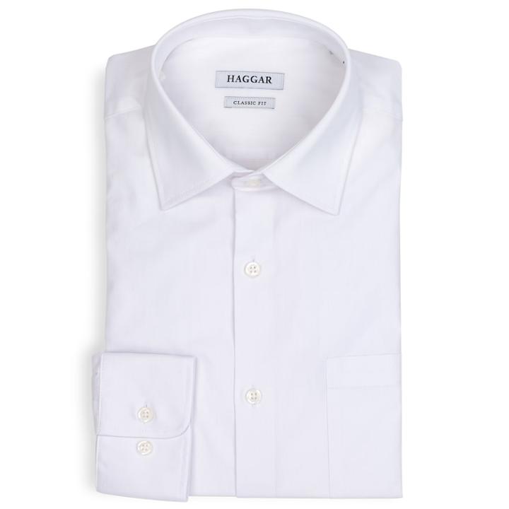 Men's Haggar Premium Comfort Regular-fit Stretch Dress Shirt, Size: 15.5-32/33, White
