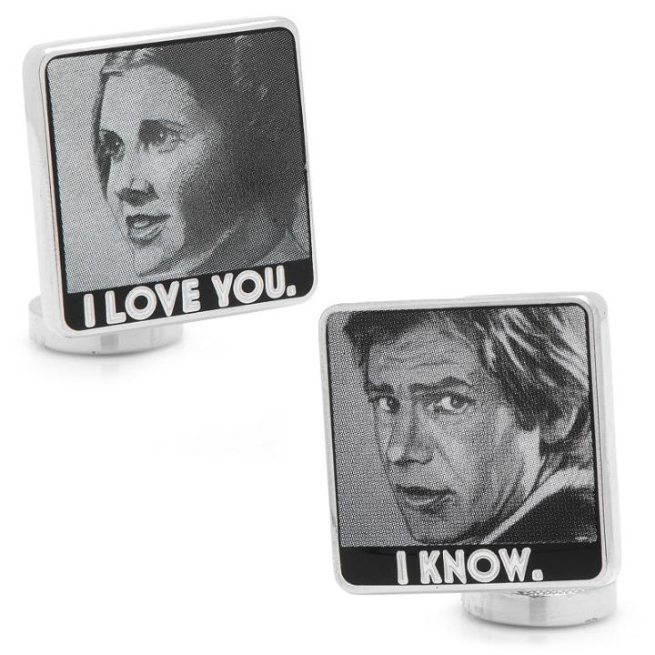Star Wars I Love You, I Know Silver-plated Cuff Links, Men's, Multicolor