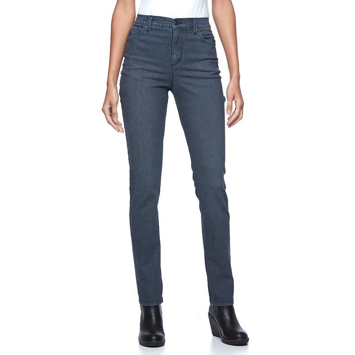 Women's Gloria Vanderbilt Amanda Classic Tapered Jeans, Size: 18 Short, Dark Grey