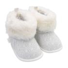 Baby Girl Carter's Faux Fur Cable Knit Boot Crib Shoes, Size: 6-9 Months, White