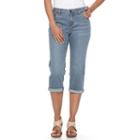 Women's Croft & Barrow&reg; Cuffed Capri Jeans, Size: 18, Blue Other