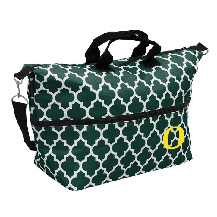 Logo Brand Oregon Ducks Quatrefoil Expandable Tote, Women's, Green