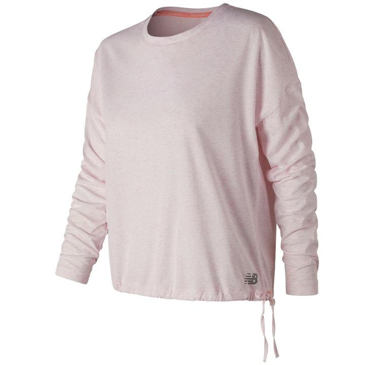 Women's New Balance Heather Tech Long Sleeve Shirt, Size: Medium, Pink