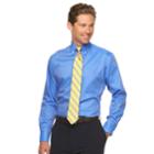 Men's Chaps Regular-fit Wrinkle-free Herringbone Dress Shirt, Size: L-32/33, Brt Blue
