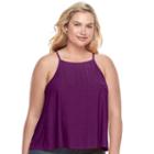 Juniors' Plus Size So&reg; Lace-up Back Halter Top, Girl's, Size: 1xl, Purple