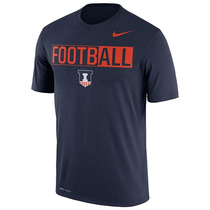 Men's Nike Illinois Fighting Illini Dri-fit Football Tee, Size: Xl, Multicolor