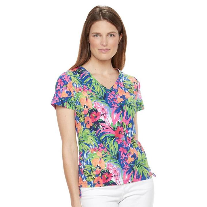 Women's Caribbean Joe Side Rouche Top, Size: Xl, Blue Other