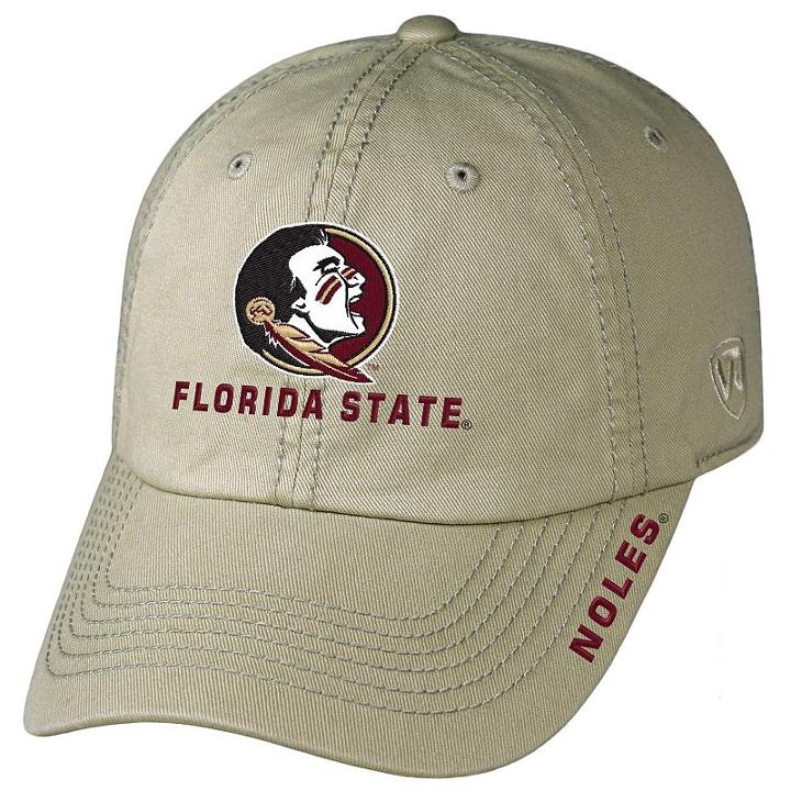 Adult Top Of The World Florida State Seminoles Undefeated Adjustable Cap, Dark Beige