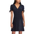 Women's Chaps Polka-dot Empire Dress, Size: Large, Natural