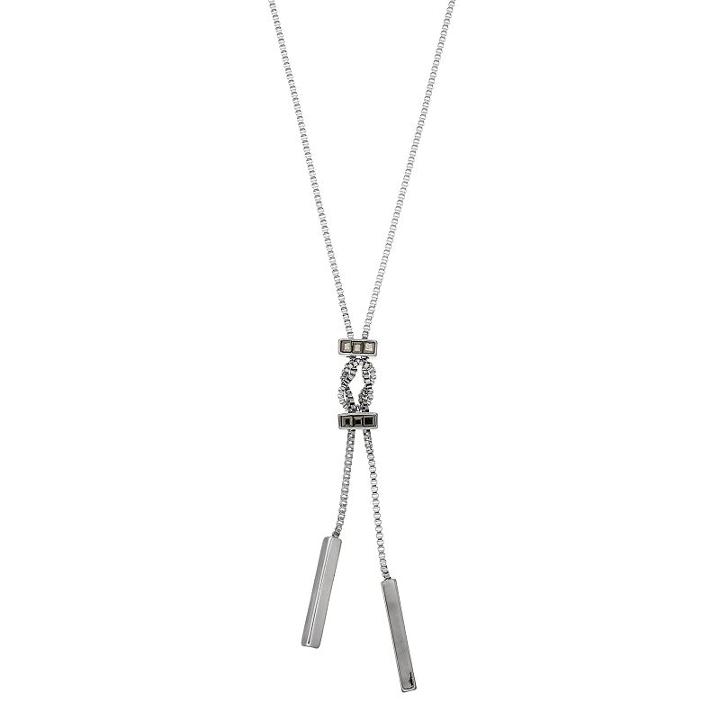 Simply Vera Vera Wang Box Chain Lariat Necklace, Women's, Silver