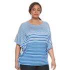 Croft & Barrow, Plus Size &reg; Printed Flutter Top, Women's, Size: 1xl, Blue