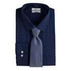 Men's Croft & Barrow&reg; Regular-fit Stretch-collar Dress Shirt And Patterned Tie Boxed Set, Size: L-32/33, Blue (navy)