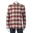 Croft & Barrow, Big & Tall &reg; Classic-fit Plaid Flannel Button-down Shirt, Men's, Size: Xl Tall, Dark Red
