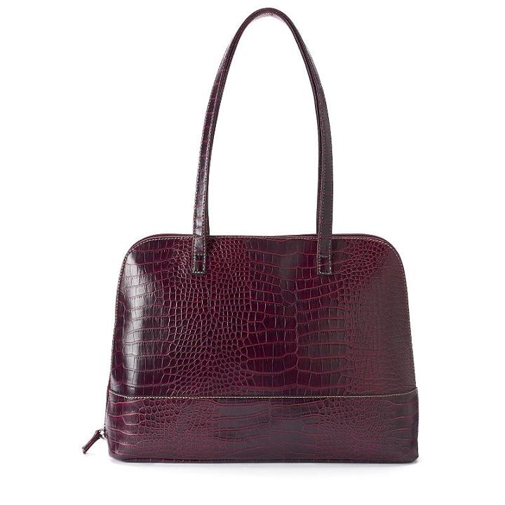 Sorella Margo Exotic Crocodile Dome Tote, Women's, Red