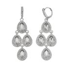 Simulated Crystal Halo Teardrop Kite Earrings, Women's, Multicolor