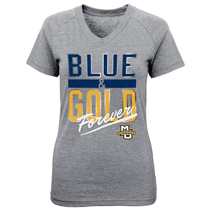 Girls 7-16 Marquette Golden Eagles Palladium Tee, Girl's, Size: M(10-12), Grey