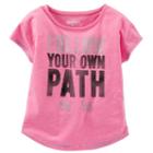 Girls 4-8 Oshkosh B'gosh&reg; Follow Your Own Path Dot Graphic Neon Active Tee, Girl's, Size: 6x, Pink