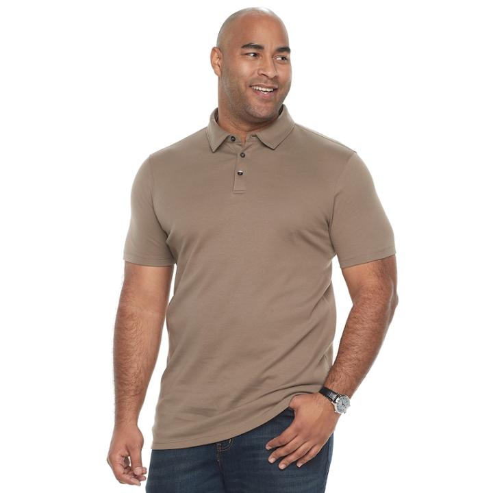 Big & Tall Apt. 9&reg; Regular-fit Soft Touch Stretch Interlock Polo, Men's, Size: L Tall, Med Brown