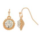 Lc Lauren Conrad Simulated Crystal Round Drop Earrings, Women's, Gold Tone