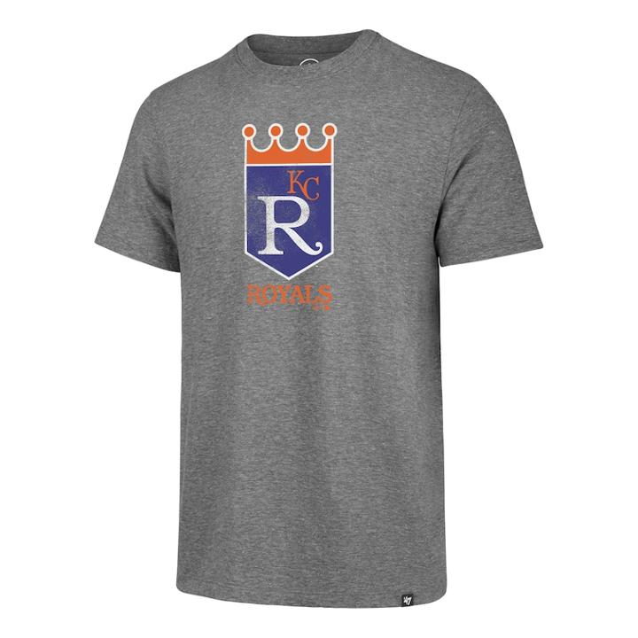 Men's '47 Brand Kansas City Royals Throwback Tee, Size: Xxl, Gray