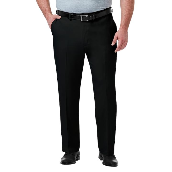 Big & Tall Haggar Premium Comfort Classic-fit Stretch No-iron Flat-front Dress Pants, Men's, Size: 48x30, Black